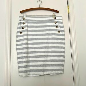 Ann Taylor Loft Grey and White stripped skirt